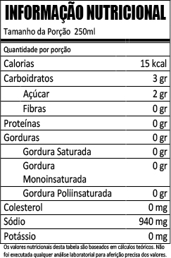 INFORMAÇÃ NUTRICIONAL CALDO LEGUMES CASEIRO